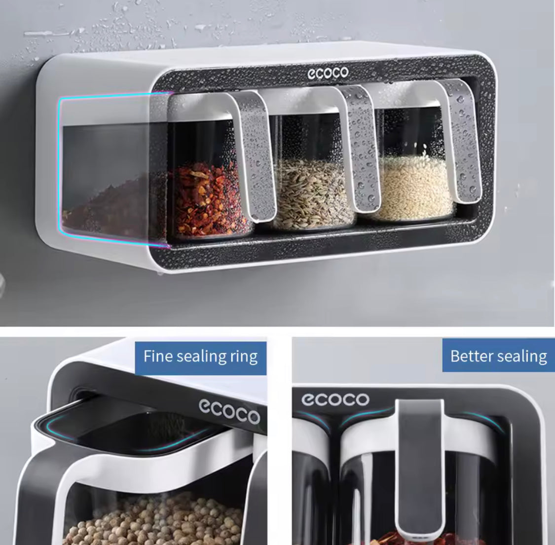 Wall Mounted Spice Rack With Spoons, Multifunctional Spice Storage Condiment Storage Rack, Herb Spices Storage Condiment Jar, Kitchen Gadget Device Sets Wall Mounted Spice Rack With Spoons, Multifunctional Spice Storage Condiment Storage Rack, Herb Spices Storage Condiment Jar, Kitchen Gadget Device Sets